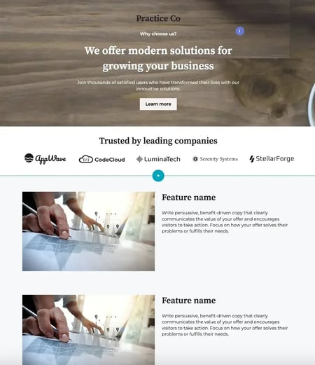click through landing page template, hubspot