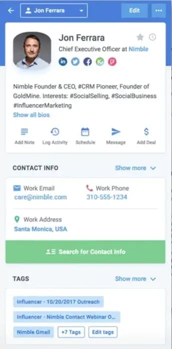 client management app, nimble