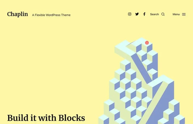 Colorful WordPress themes: Chaplin