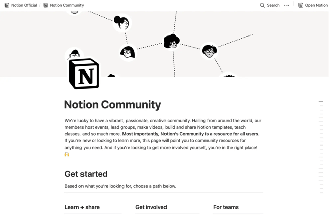 community marketing with notion’s community centered around co-creation