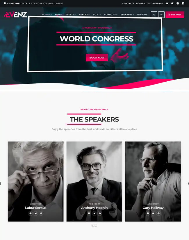Evenz - Conference wordpress theme