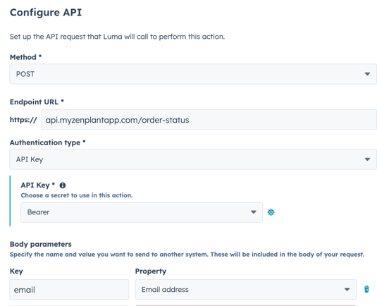 configure api
