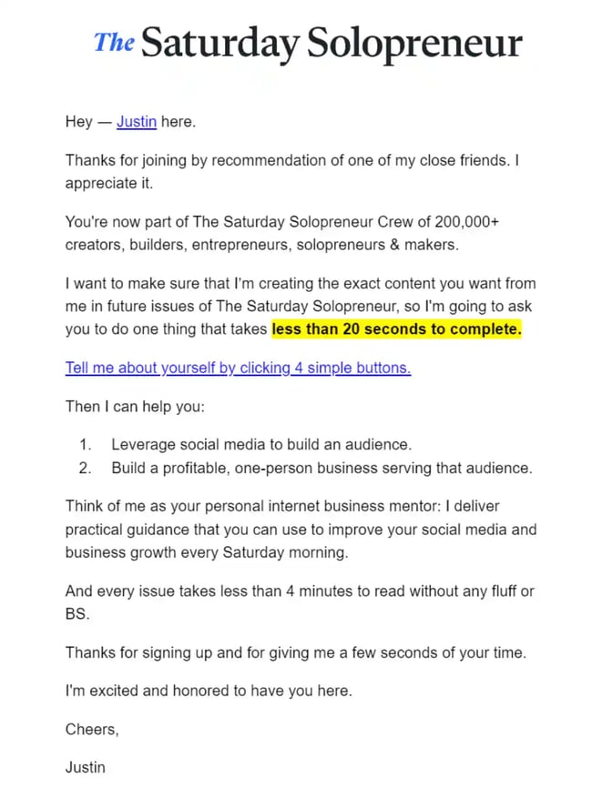 Confirmation Email Examples - The Saturday Solopreneur