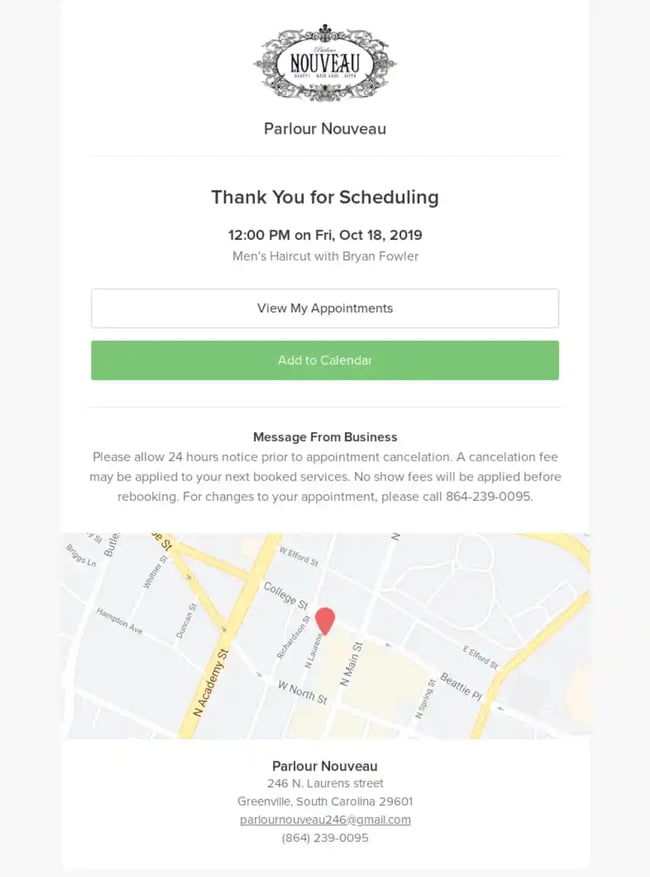 Confirmation Email Examples - Nouveau