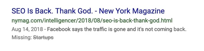 Title tag example - New York Magazine