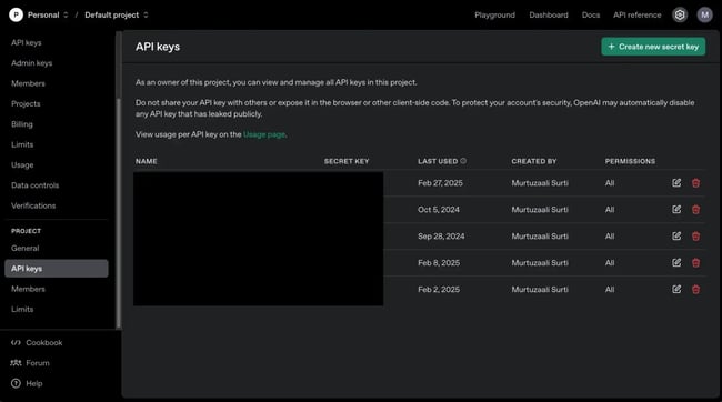connect an app to an api, getting api key