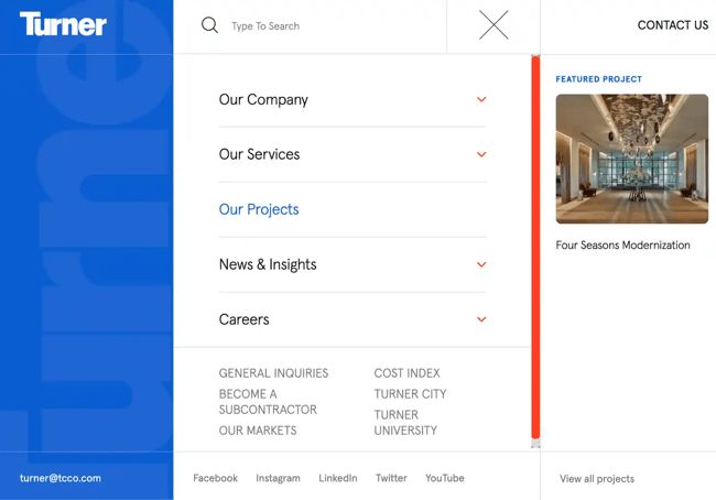 construction marketing, turner