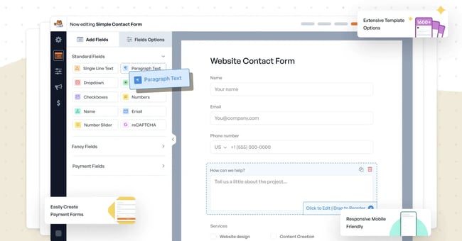 product page for the wpforms contact form plugin