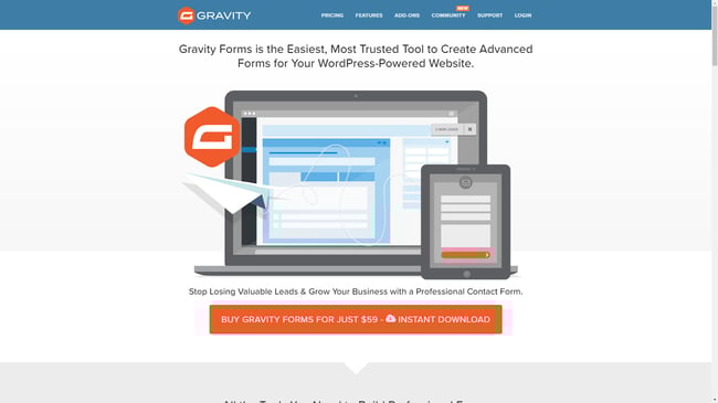 gravity forms homepage