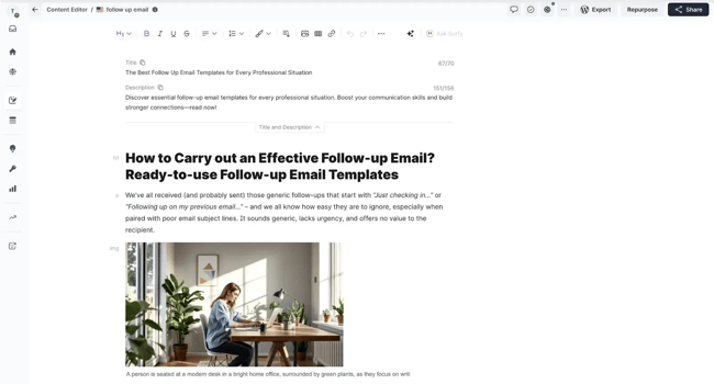 content optimization tools, surfer