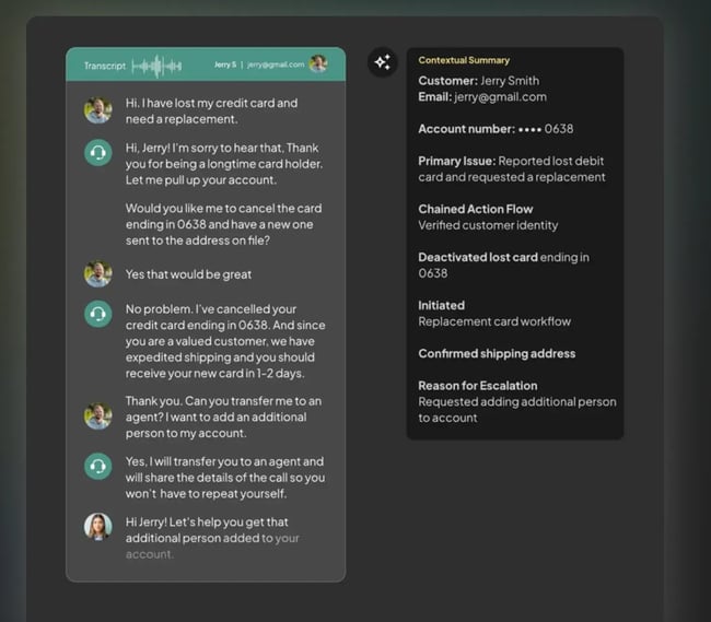 An advanced example of conversational AI for customer service with escalation