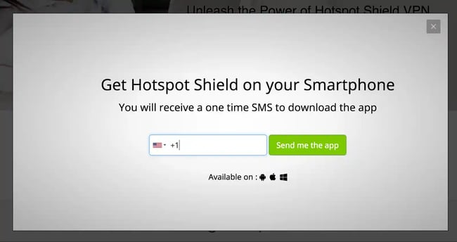 Mobile app download via text