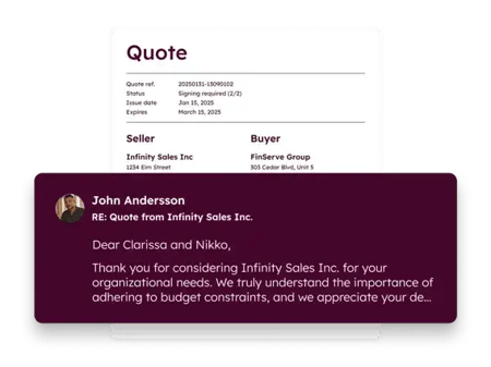 configure price quote software in Revenue Hub automatically generating a customer-ready quote