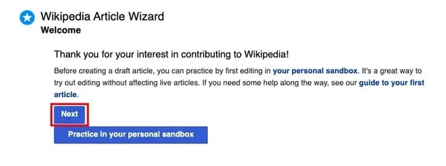 create wikipedia article, contribution