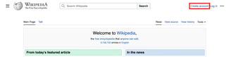 create wikipedia article, make account