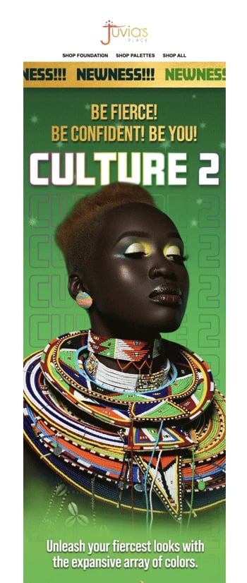 Product Launch Email Examples: Juvia's Place