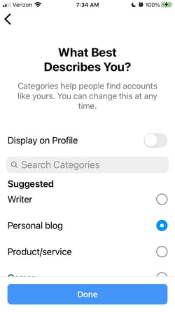 create professional instagram account, describe your account