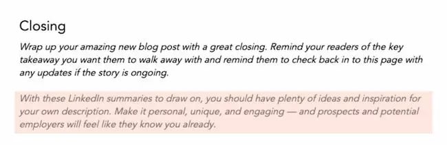 Curated content blog template example: Conclusion