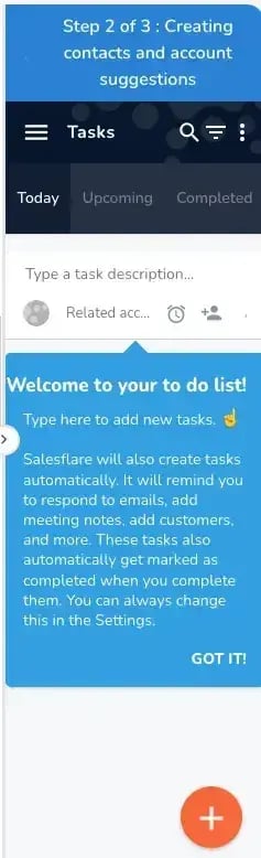 creating contacts and accounts in salesflare