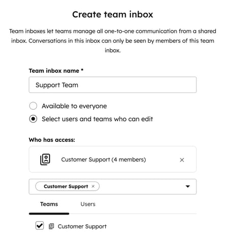 crm for contractors — hubspot conversations inbox setup for team access