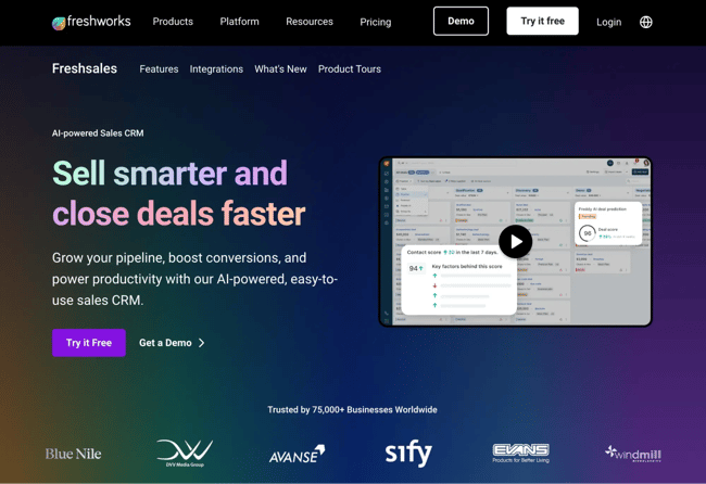 crm for saas, freshworks