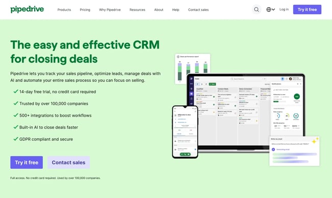 crm for saas, pipedrive