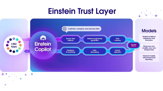 crm with AI, Image depicting the Einstein Trust Layer
