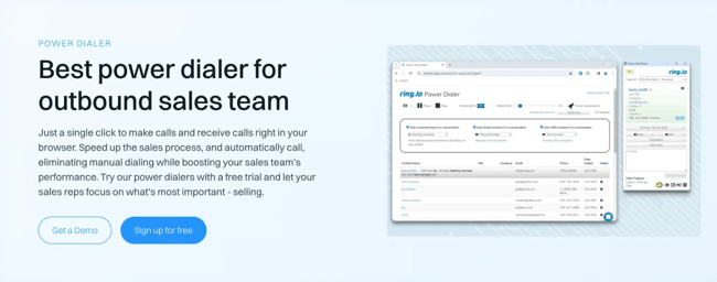 crm with dialer, Ring.io