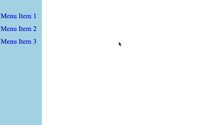 a navigation menu inside a css sidebar