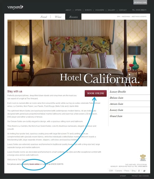 Switching from text-based to button-based CTA and making it more visible helped The Vineyard increase their CTR by 32.12%.