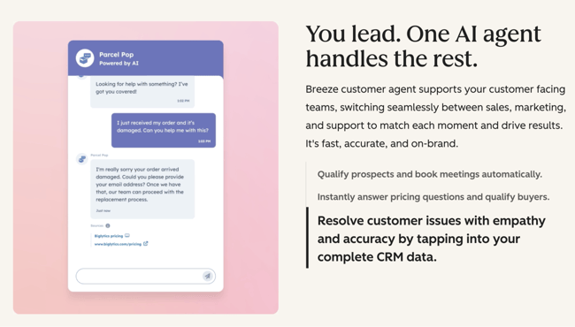 customer agent tools, breeze customer agent dashboard in hubspot