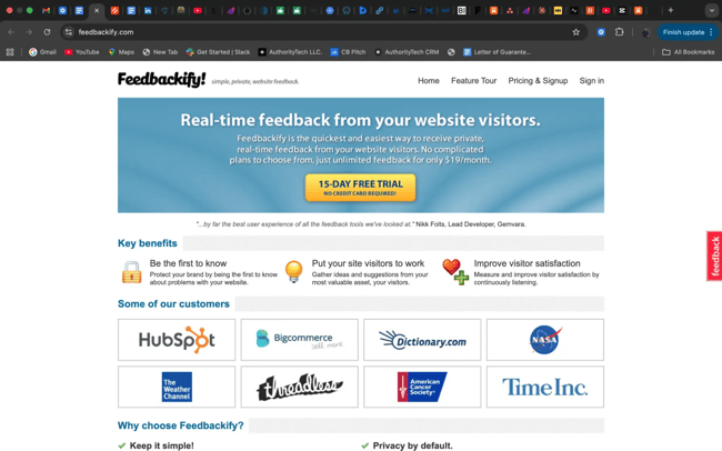 customer feedback tool, feedbackify