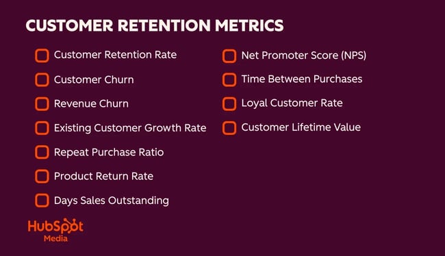 customer retention metrics infographic