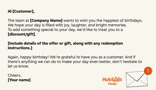 customer service email templates, birthday