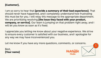 customer service email templates, complaint response