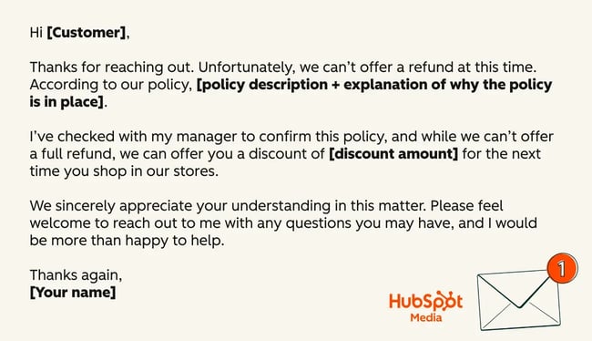 customer service email templates, product discount