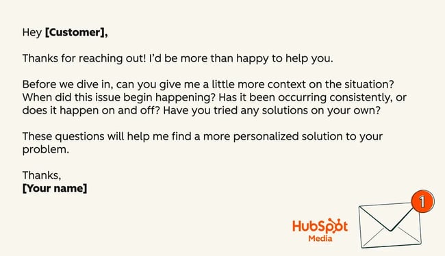 customer service email templates, technical problem