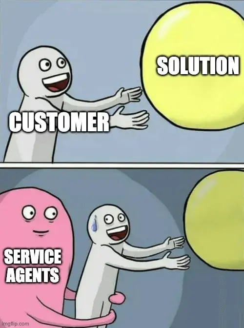 customer service meme hug