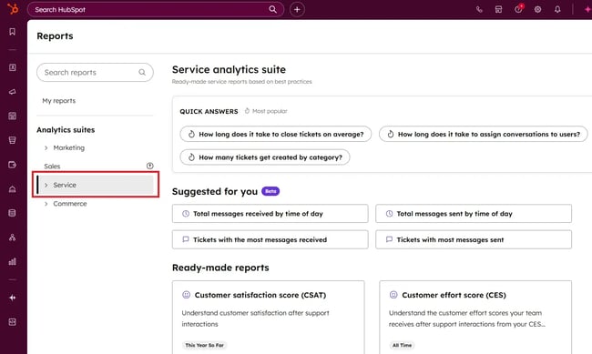 customer service tracking software service analytics suite - hubspot