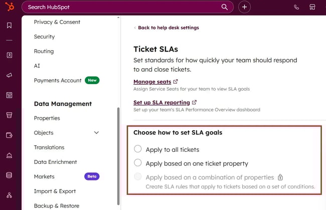customer service tracking software sla goals - hubspot