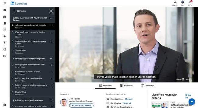 customer service training, linkedin