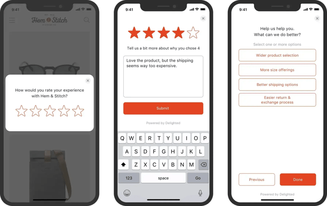 customer acquisition analytics, n-app survey to gather user feedback