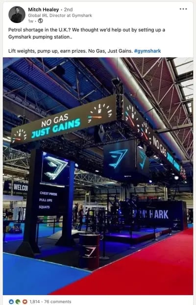 customer engagement example: gymshark