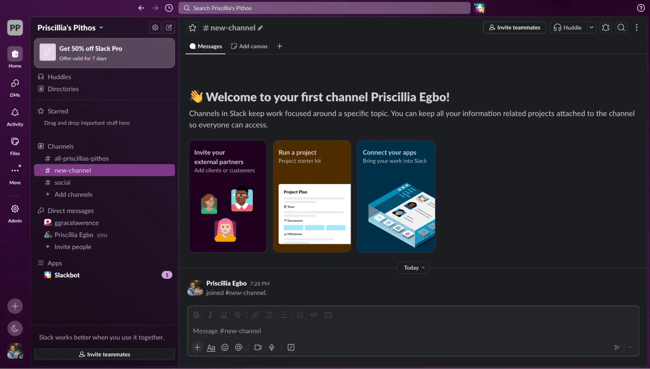 customer onboarding, Slack
