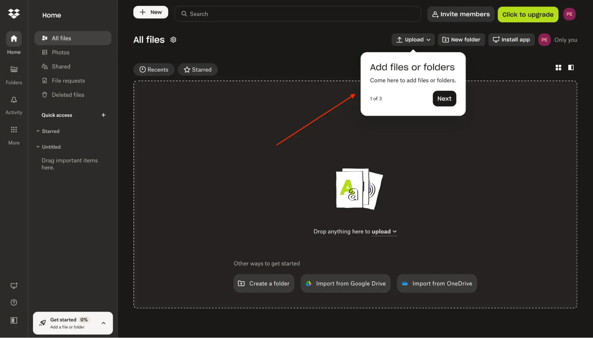 customer onboarding, Dropbox