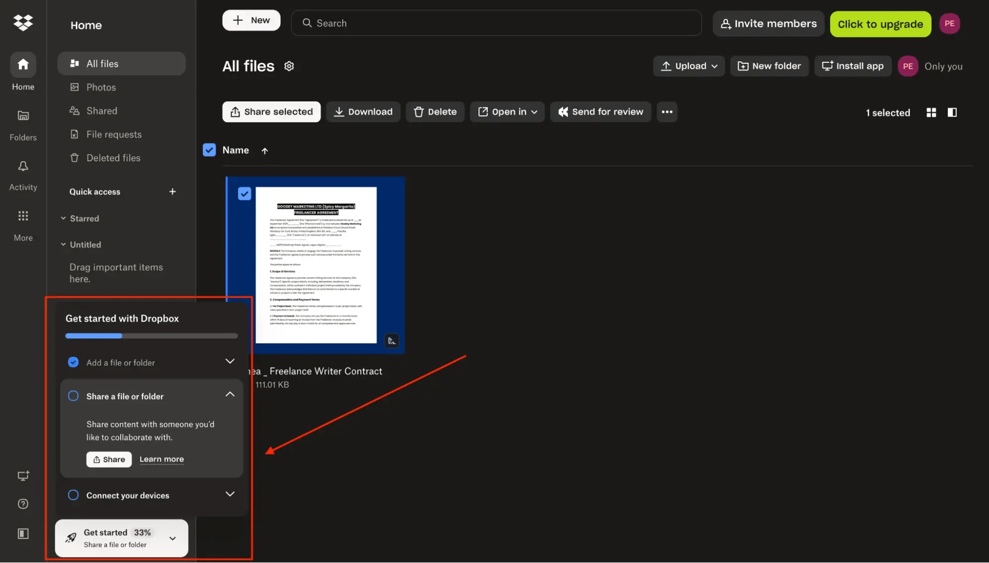 customer onboarding, Dropbox