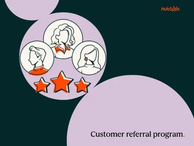 customer referral program represented by people infront of a star rating