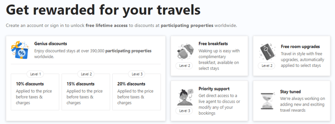 Booking.com Get rewarded for your travels email.