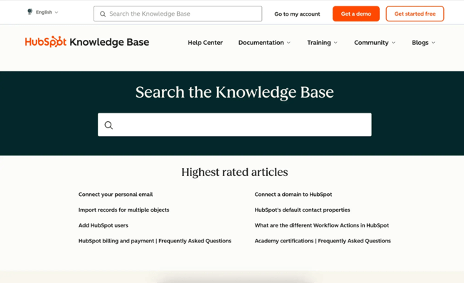 customer knowledge base example