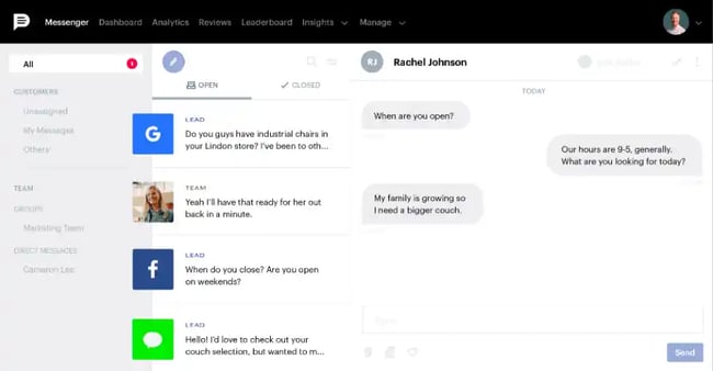 Customer service software examples, Podium